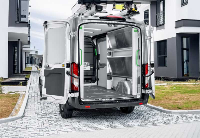 Klappregal Ford Transit zugeklapptes Regal