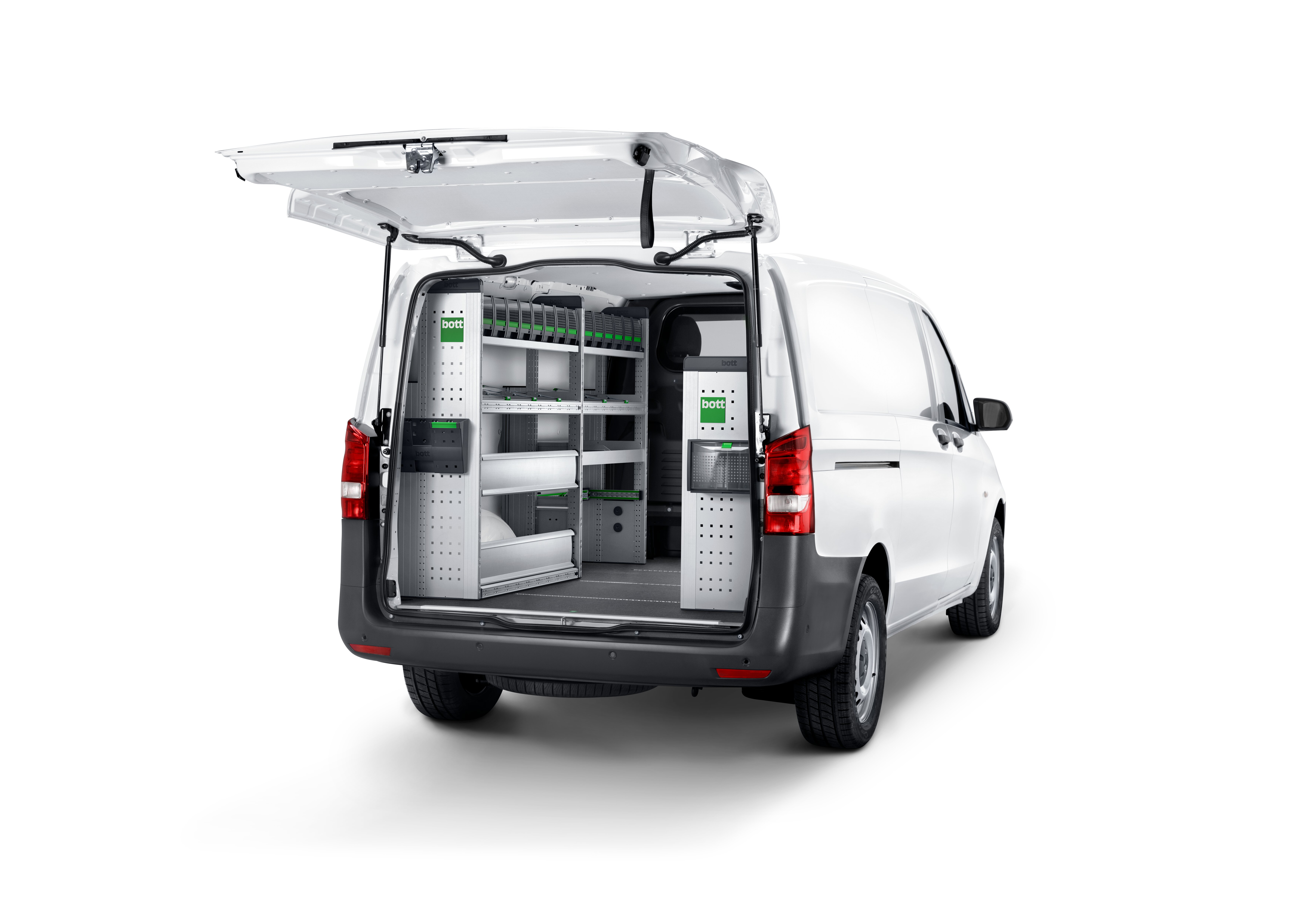 Mercedes-Benz Vito Rückansicht von bott vario3 Fahrzeugeinrichtung