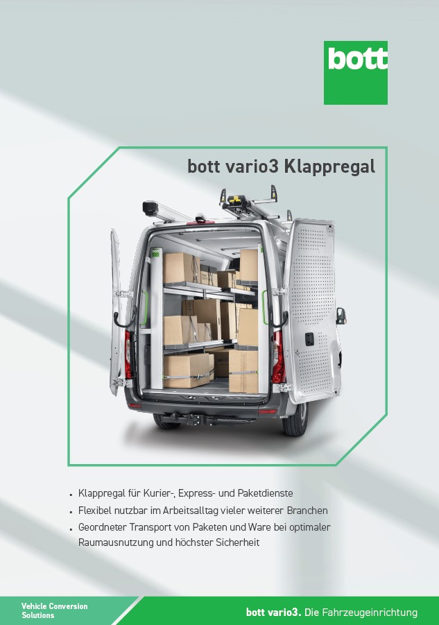 bott vario3 Klappregal für die Paketdienstleister