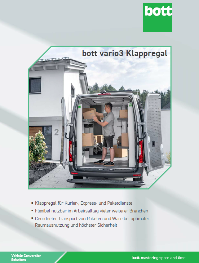 bott vario3 Klappregal für die Paketdienstleister
