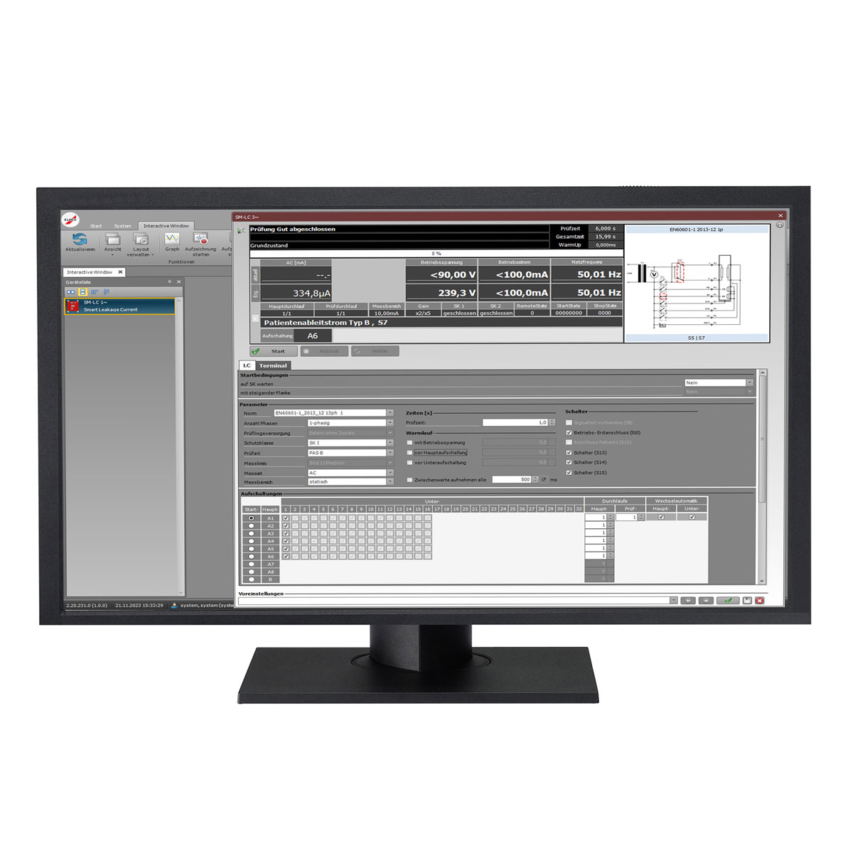 Ableitstrommessung mit der elution Software