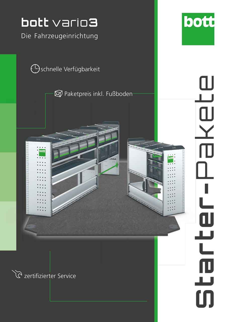 Die Starter Pakete von bott für die bott vario3 Fahrzeugeinrichtung