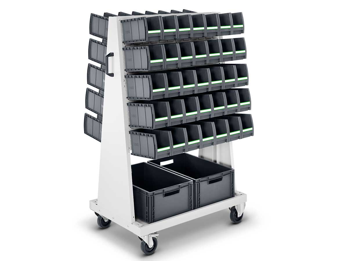 the bottBoxes can be attached to the perfo trolley in a clear and mobile manner
