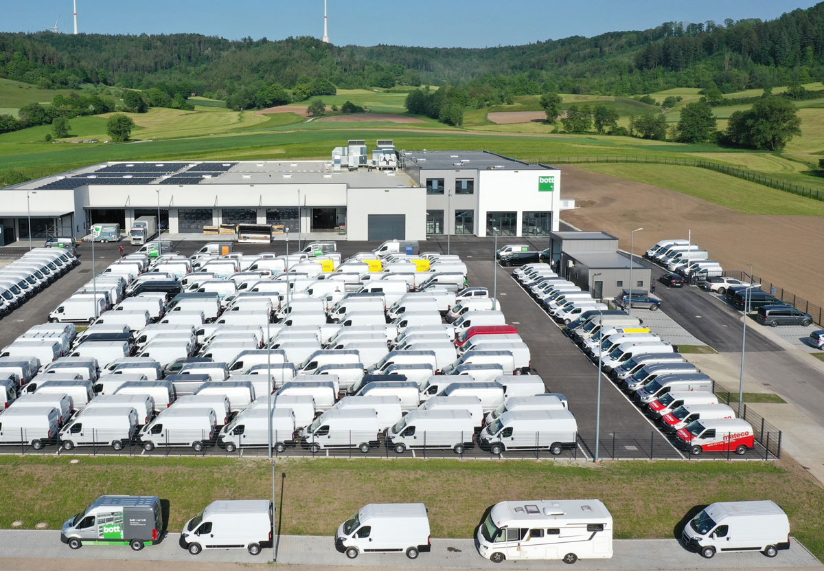 Eine Luftaufnahme des Kundencenters in Gaildorf-Münster