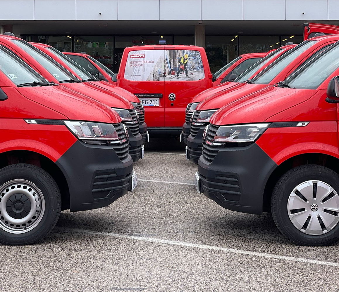 Verschiedene VW T6.1 aus der Flotte von Hilti Ungarn